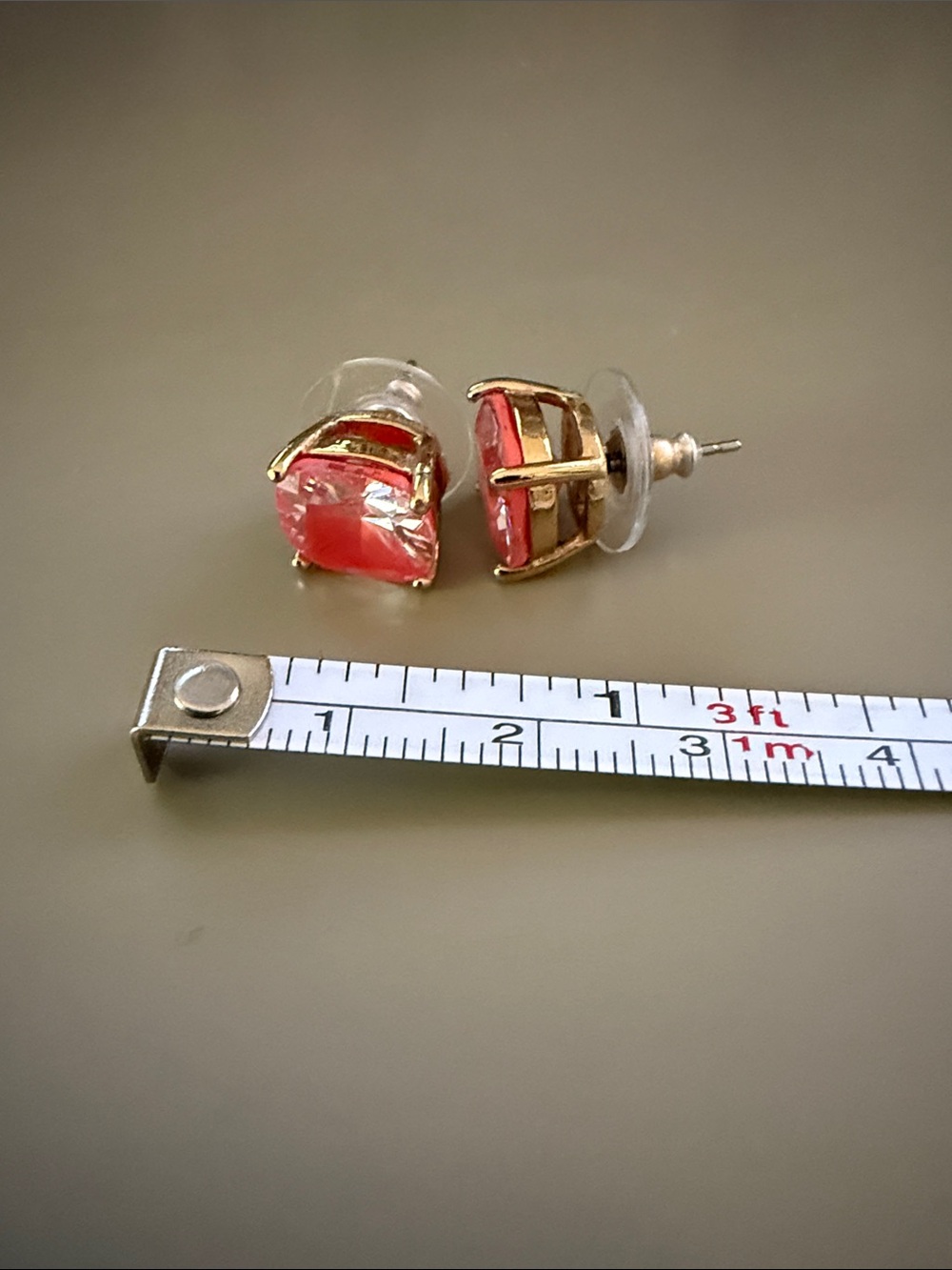kate spade Gold-Tone orange Crystal Stud Earrings